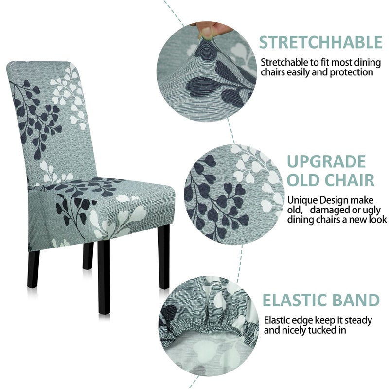 CCTFS Stretch Dining Chair Covers, XL/Oversized Removable Washable Soft Spandex High Back Large Chair Cover Slipcover for Dining Room Kitchen Hotel Table Banquet (4 Per Set, YZQ) - Image 4
